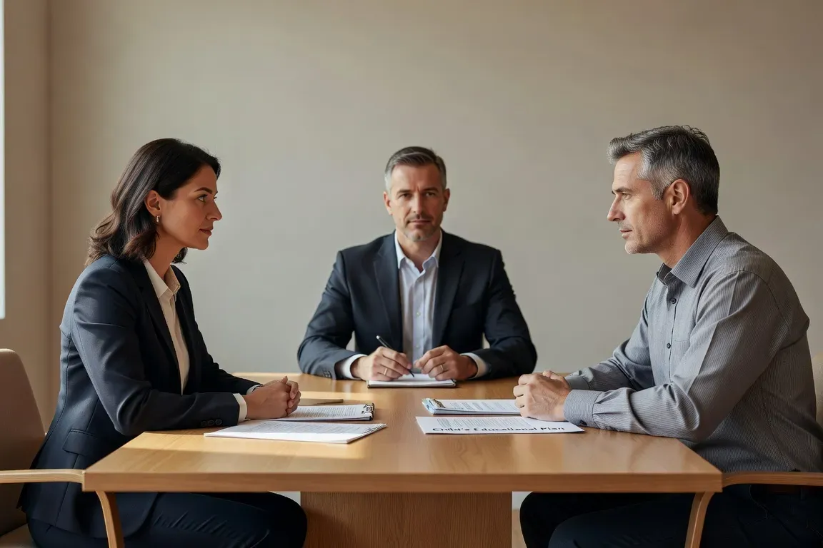 Deux parents séparés en dialogue constructif pour leur enfant