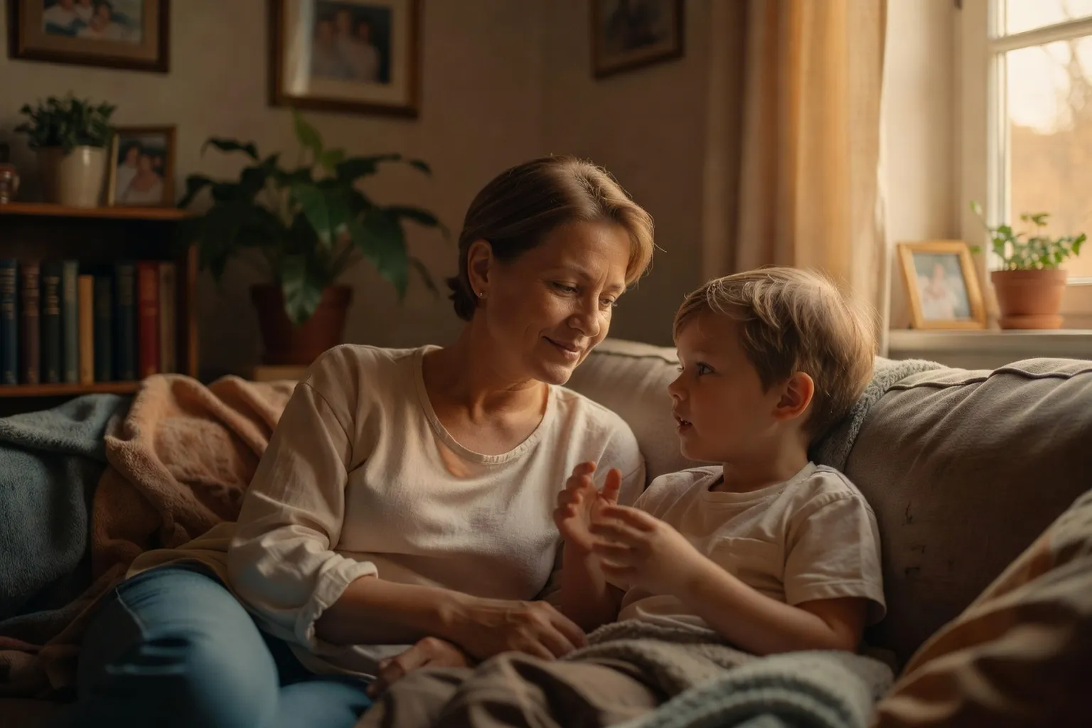 Famille en conflit après séparation, enfant pris entre deux parents